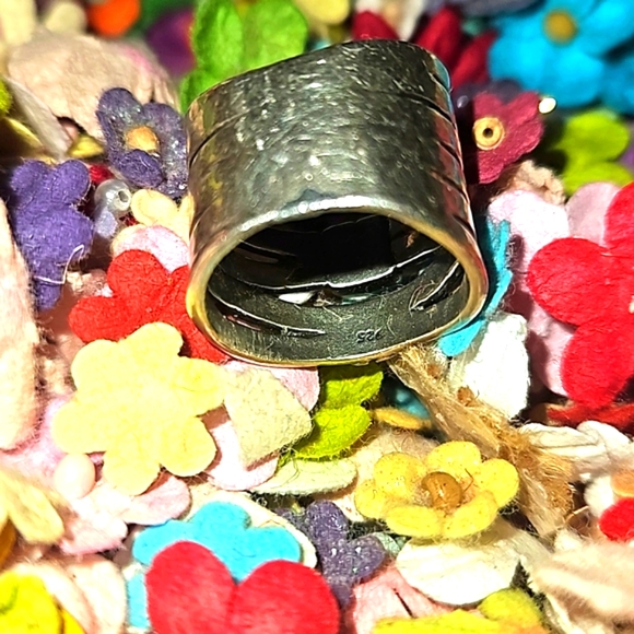 SILPADA vintage 925 sterling silver flower ring with garnet stone - Picture 2 of 8